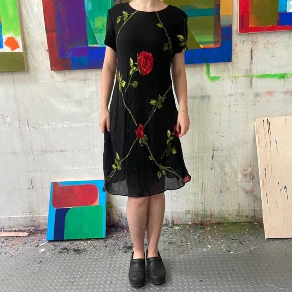 Vintage Rose Midi Dress